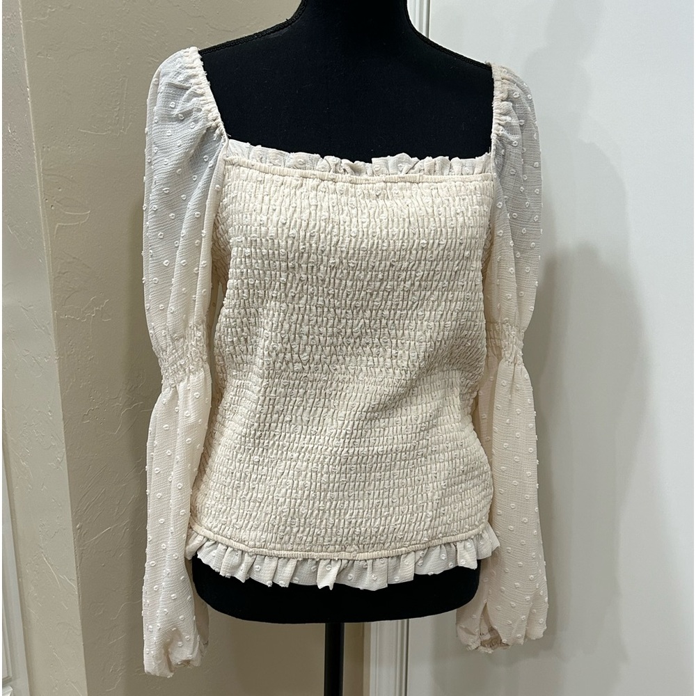 Promesa long sleeve fitted blouse- size large